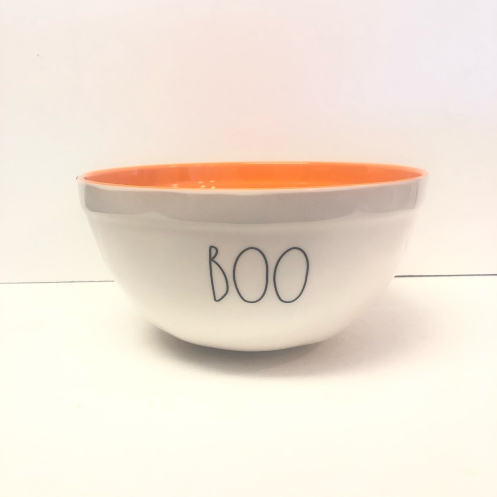 Rae Dunn BOO Bowl Halloween Melamine Orange NEW